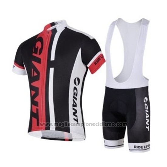 2018 Abbigliamento Ciclismo Giant Nero Rosso Manica Corta e Salopette