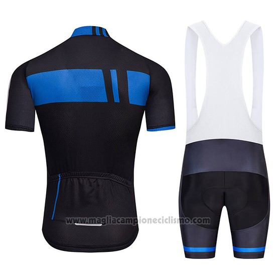 2018 Abbigliamento Ciclismo Giant Nero e Blu Manica Corta e Salopette