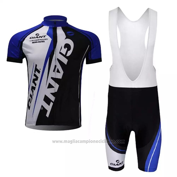 2021 Abbigliamento Ciclismo Giant Nero Blu Manica Corta e Salopette