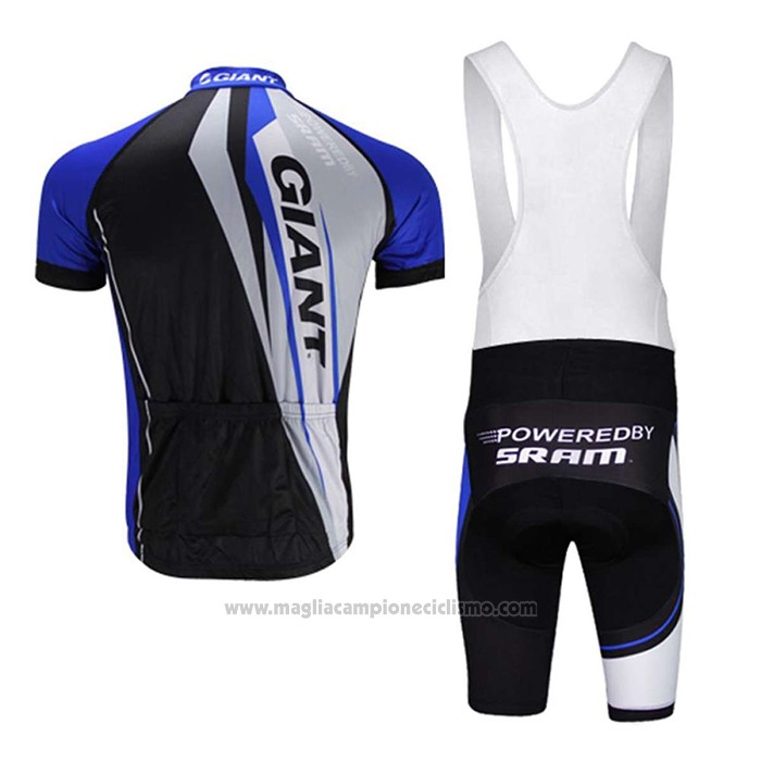 2021 Abbigliamento Ciclismo Giant Nero Blu Manica Corta e Salopette