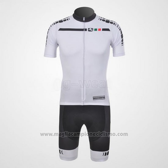 2011 Abbigliamento Ciclismo Giordana Bianco Manica Corta e Salopette