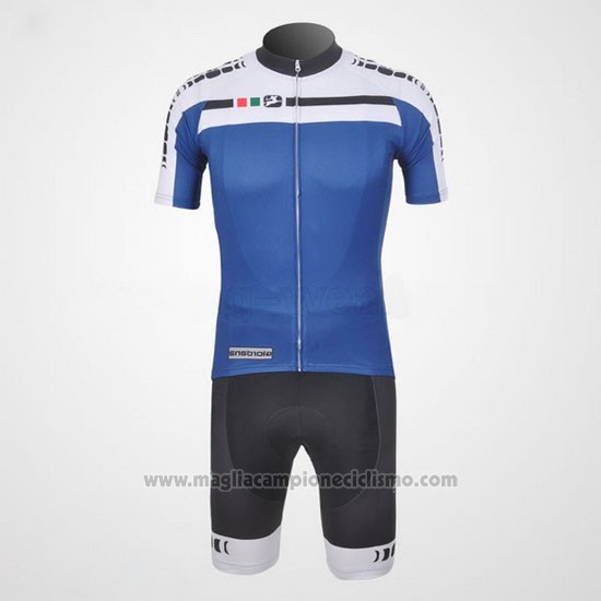 2011 Abbigliamento Ciclismo Giordana Bianco e Blu Manica Corta e Salopette