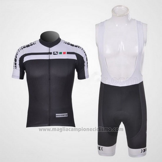 2011 Abbigliamento Ciclismo Giordana Bianco e Nero Manica Corta e Salopette