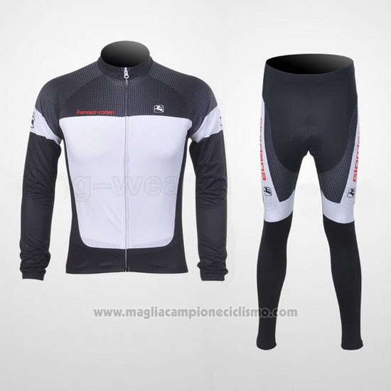 2011 Abbigliamento Ciclismo Giordana Bianco e Nero Manica Lunga e Salopette