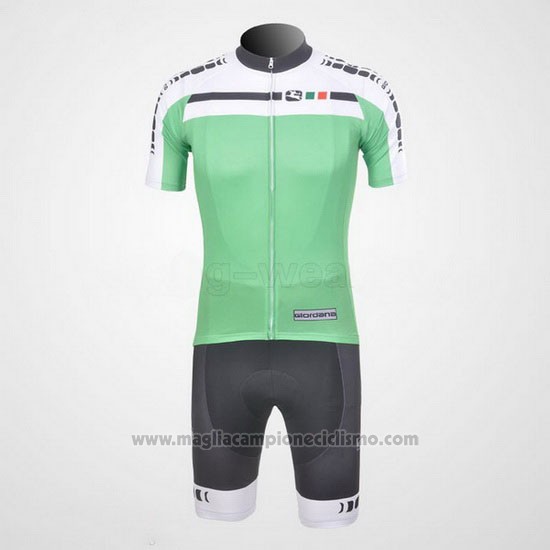 2011 Abbigliamento Ciclismo Giordana Bianco e Verde Manica Corta e Salopette