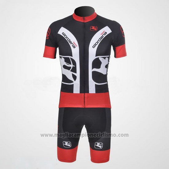 2011 Abbigliamento Ciclismo Giordana Nero e Rosso Manica Corta e Salopette
