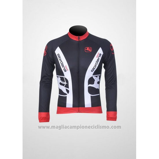 2011 Abbigliamento Ciclismo Giordana Rosso e Nero Manica Lunga e Salopette