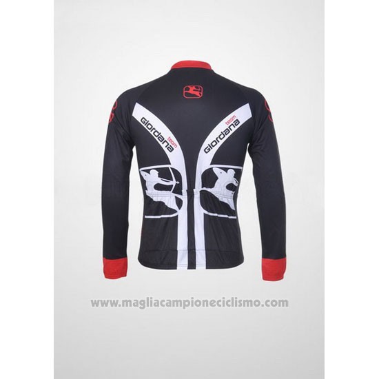 2011 Abbigliamento Ciclismo Giordana Rosso e Nero Manica Lunga e Salopette