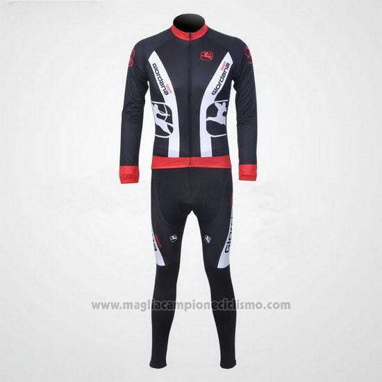 2011 Abbigliamento Ciclismo Giordana Rosso e Nero Manica Lunga e Salopette