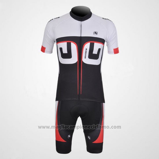 2012 Abbigliamento Ciclismo Giordana Bianco e Nero Manica Corta e Salopette