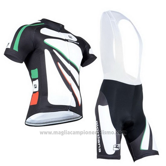 2014 Abbigliamento Ciclismo Giordana Nero e Bianco Manica Corta e Salopette