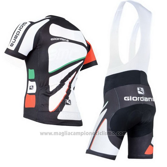 2014 Abbigliamento Ciclismo Giordana Nero e Bianco Manica Corta e Salopette
