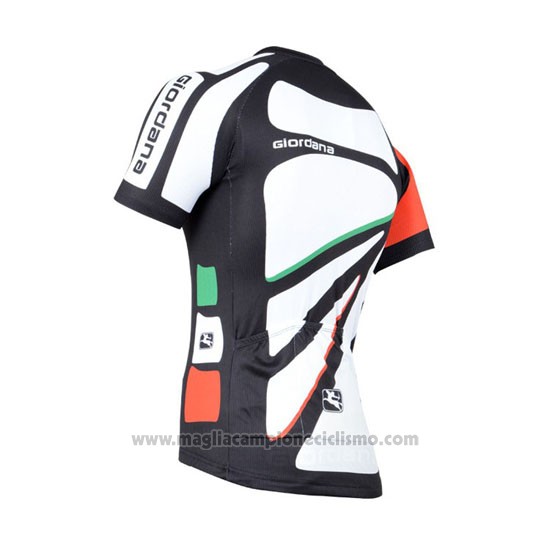 2014 Abbigliamento Ciclismo Giordana Nero e Bianco Manica Corta e Salopette