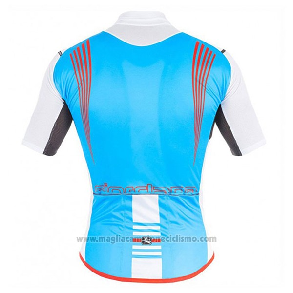 2017 Abbigliamento Ciclismo Giordana Sahara Bianco e Celeste Manica Corta e Salopette