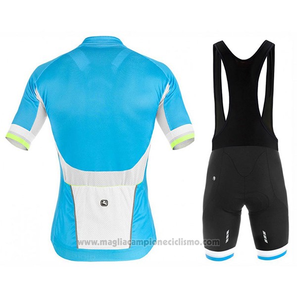 2017 Abbigliamento Ciclismo Giordana Silver Line Celeste Manica Corta e Salopette