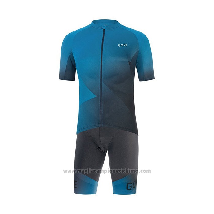 2022 Abbigliamento Ciclismo Gore Blu Manica Corta e Salopette