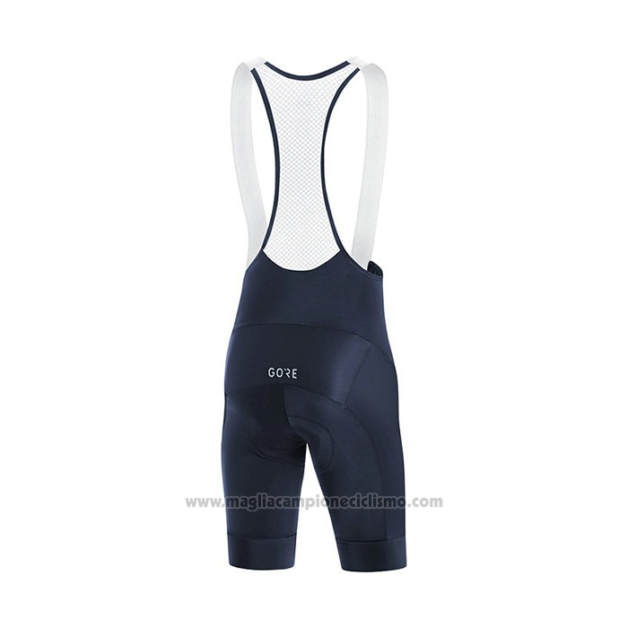 2022 Abbigliamento Ciclismo Gore Nero Blu Manica Corta e Salopette