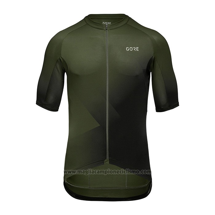 2022 Abbigliamento Ciclismo Gore Verde Nero Manica Corta e Salopette
