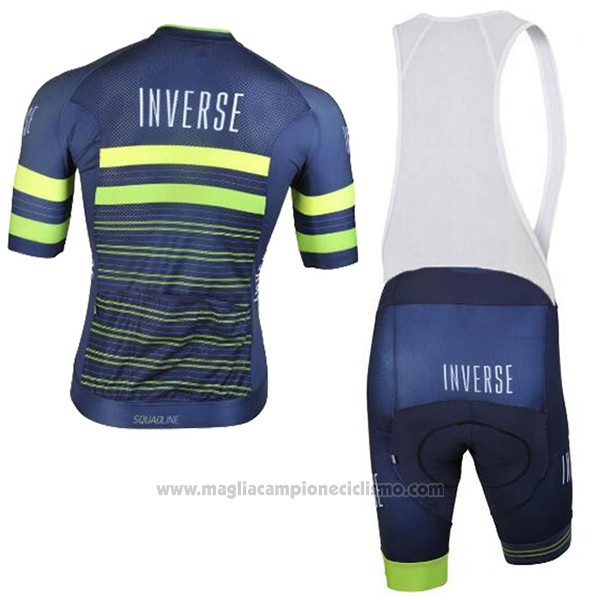 2017 Abbigliamento Ciclismo Inverse Blu Manica Corta e Salopette
