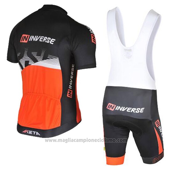 2017 Abbigliamento Ciclismo Inverse Nero e Arancione Manica Corta e Salopette