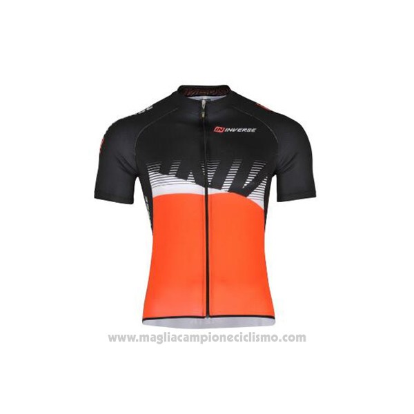 2017 Abbigliamento Ciclismo Inverse Nero e Arancione Manica Corta e Salopette