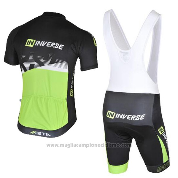 2017 Abbigliamento Ciclismo Inverse Nero e Verde Manica Corta e Salopette