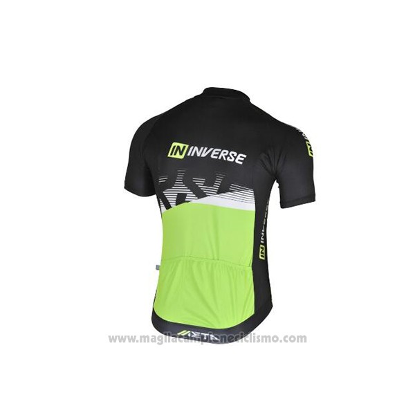 2017 Abbigliamento Ciclismo Inverse Nero e Verde Manica Corta e Salopette