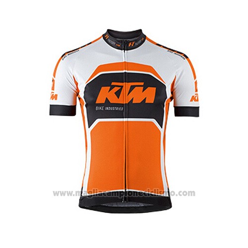 2015 Abbigliamento Ciclismo KTM Bianco e Arancione Manica Corta e Salopette