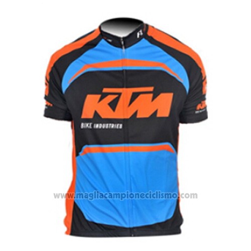 2015 Abbigliamento Ciclismo KTM Blu e Arancione Manica Corta e Salopette