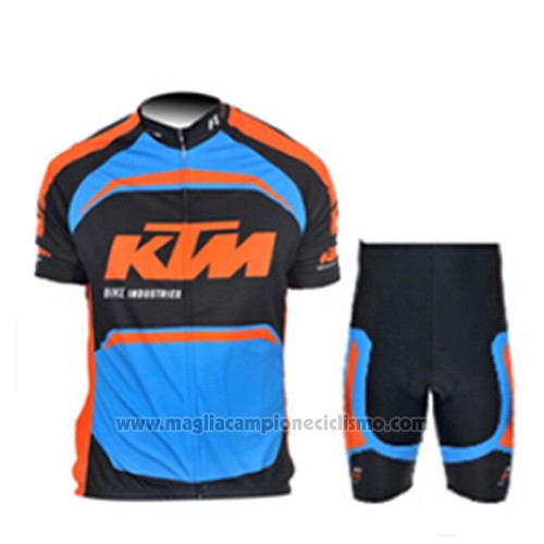 2015 Abbigliamento Ciclismo KTM Blu e Arancione Manica Corta e Salopette
