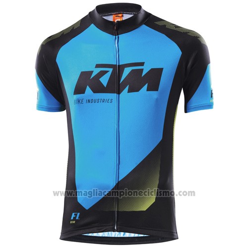 2015 Abbigliamento Ciclismo KTM Blu e Nero Manica Corta e Salopette