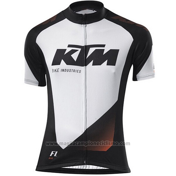 2016 Abbigliamento Ciclismo KTM Bianco e Nero Manica Corta e Salopette