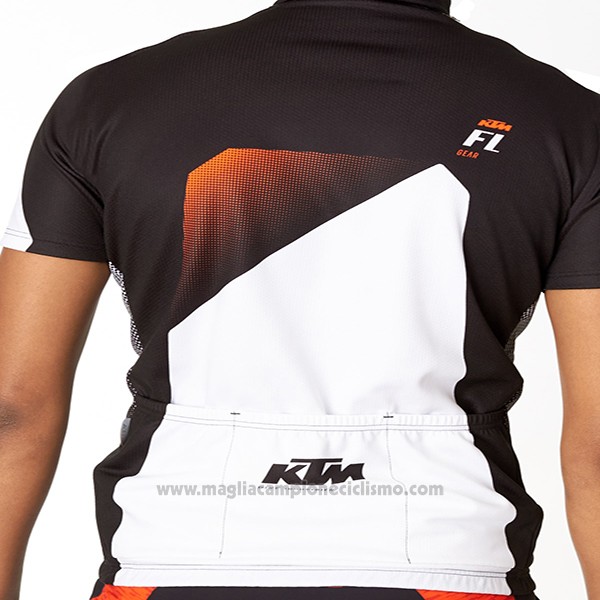 2016 Abbigliamento Ciclismo KTM Bianco e Nero Manica Corta e Salopette