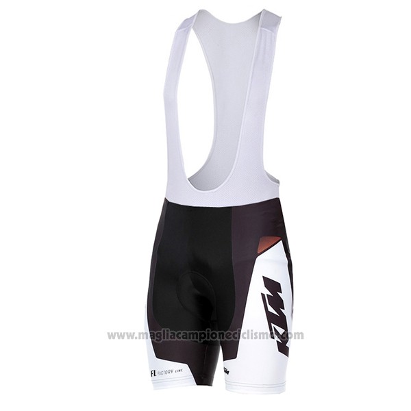2016 Abbigliamento Ciclismo KTM Bianco e Nero Manica Corta e Salopette
