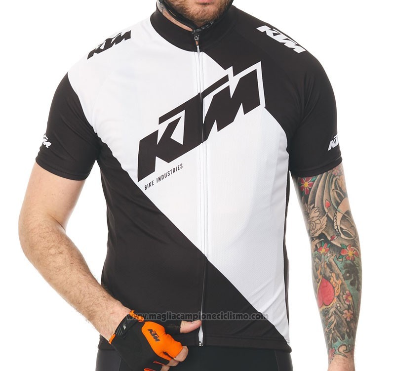 2018 Abbigliamento Ciclismo KTM Bianco Manica Corta e Salopette