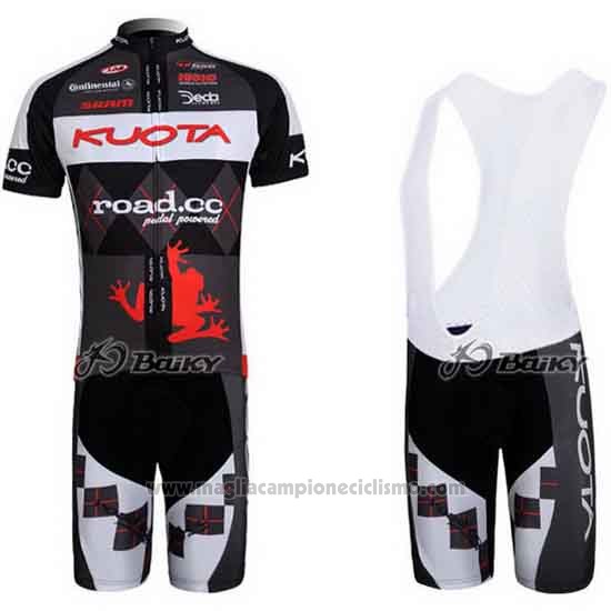 2011 Abbigliamento Ciclismo Kuota Nero e Bianco Manica Corta e Salopette