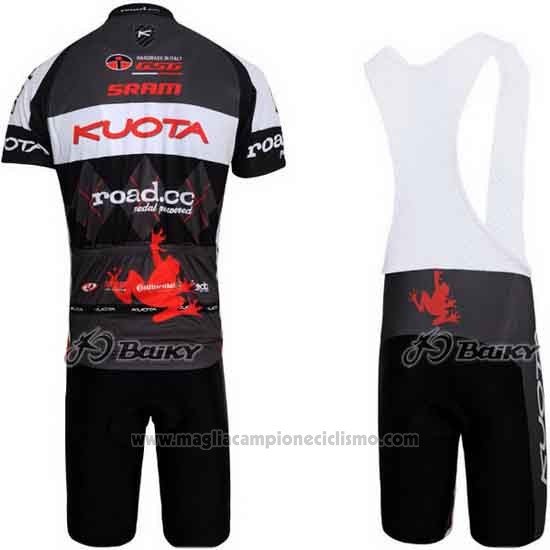2011 Abbigliamento Ciclismo Kuota Nero e Bianco Manica Corta e Salopette