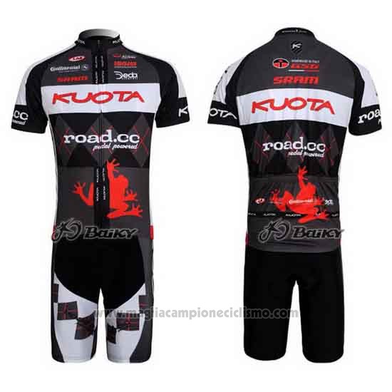 2011 Abbigliamento Ciclismo Kuota Nero e Bianco Manica Corta e Salopette