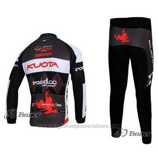 2011 Abbigliamento Ciclismo Kuota Nero e Grigio Manica Lunga e Salopette