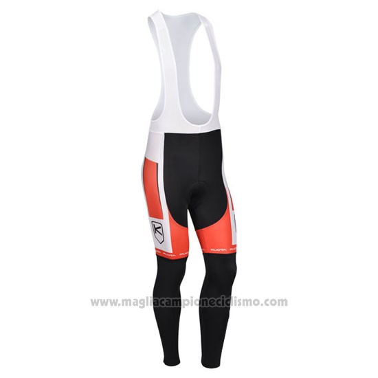 2013 Abbigliamento Ciclismo Kuota Bianco e Rosso Manica Lunga e Salopette