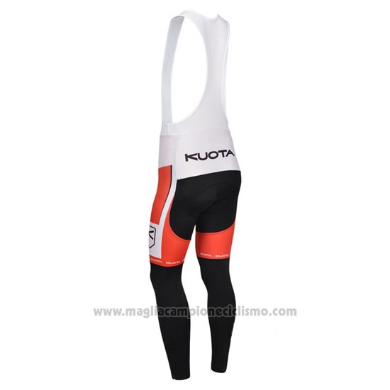 2013 Abbigliamento Ciclismo Kuota Bianco e Rosso Manica Lunga e Salopette