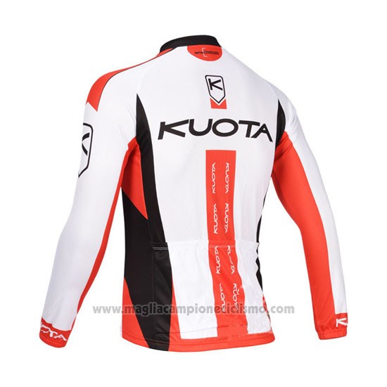 2013 Abbigliamento Ciclismo Kuota Bianco e Rosso Manica Lunga e Salopette