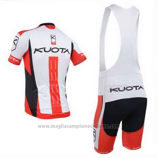 2013 Abbigliamento Ciclismo Kuota Rosso e Bianco Manica Corta e Salopette