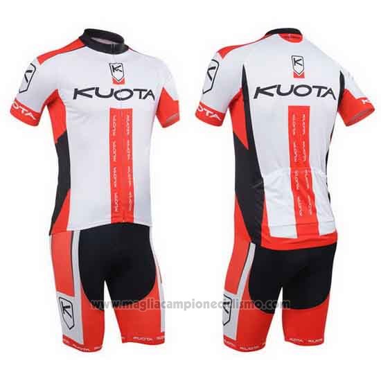 2013 Abbigliamento Ciclismo Kuota Rosso e Bianco Manica Corta e Salopette