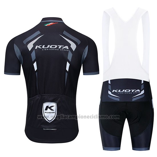 2019 Abbigliamento Ciclismo Kuota Nero Bianco Manica Corta e Salopette
