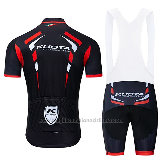 2019 Abbigliamento Ciclismo Kuota Nero Rosso Manica Corta e Salopette