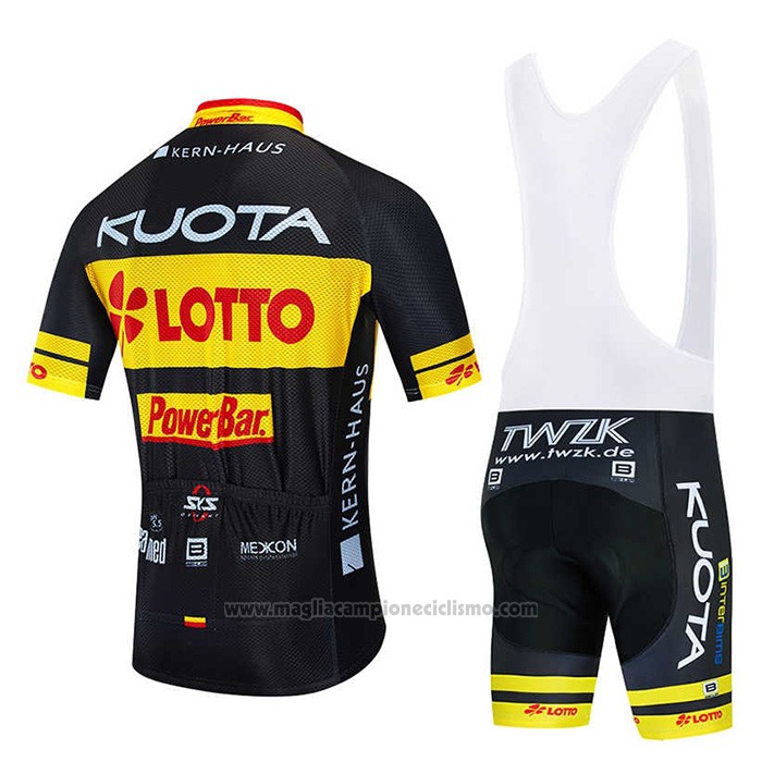 2020 Abbigliamento Ciclismo Kuota Nero Giallo Manica Corta e Salopette