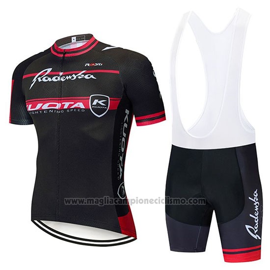 2020 Abbigliamento Ciclismo Kuota Nero Rosso Manica Corta e Salopette