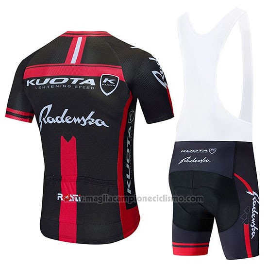 2020 Abbigliamento Ciclismo Kuota Nero Rosso Manica Corta e Salopette