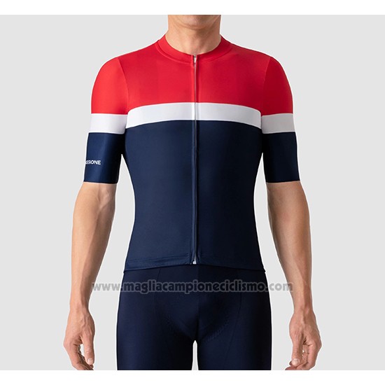 2019 Abbigliamento Ciclismo La Passione Rosso Bianco Blu Manica Corta e  Salopette